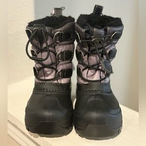 NWT Member's Mark Youth Kids Snow Boots, Size 7/8 Black Silver